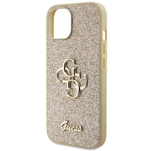 Original Case APPLE IPHONE 15 Guess Hardcase Glitter Script Big 4G (GUHCP15SHG4SGD) gold 3666339147785