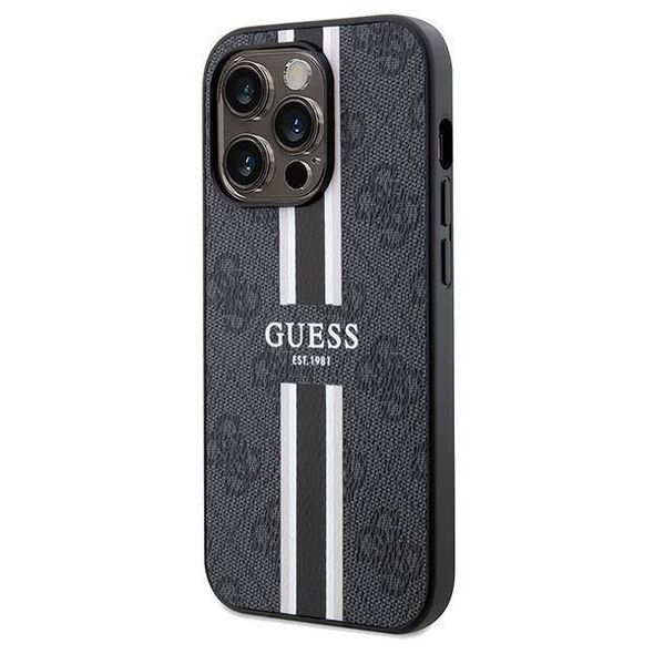 Original Case APPLE IPHONE 15 PRO Guess Hardcase 4G Printed Stripes MagSafe (GUHMP15LP4RPSK) black 3666339209735