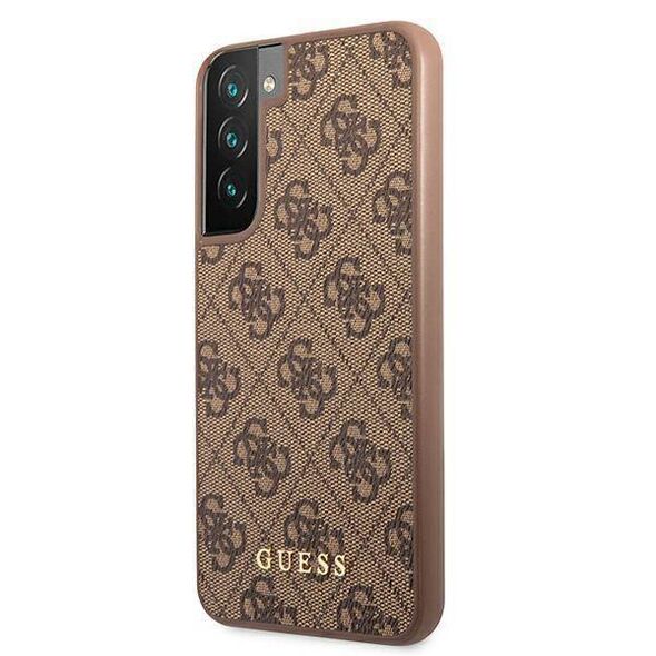 Original Case SAMSUNG GALAXY S22 Guess Hard Case 4G Metal Gold Logo (GUHCS22SG4GFBR) brown 3666339042714