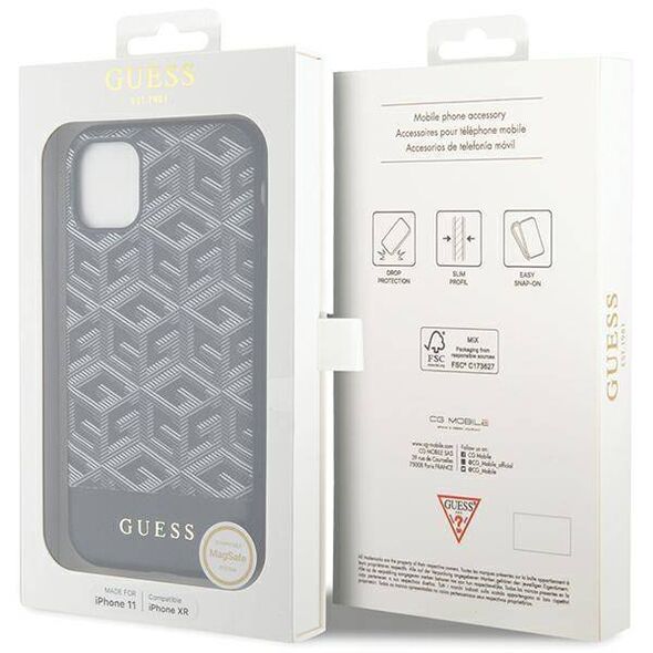 Original Case IPHONE 11 Guess Hardcase GCube Stripes MagSafe (GUHMN61HGCFSEK) black 3666339125905