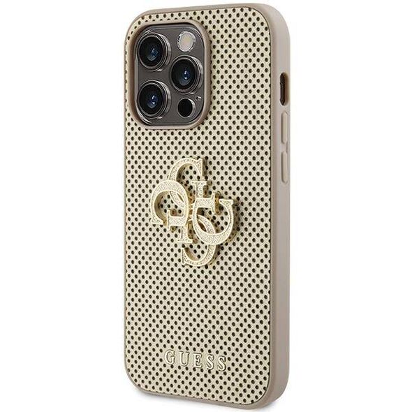 Original Case APPLE IPHONE 15 PRO Guess Hardcase Perforated 4G Glitter (GUHCP15LPSP4LGD) gold 3666339151584