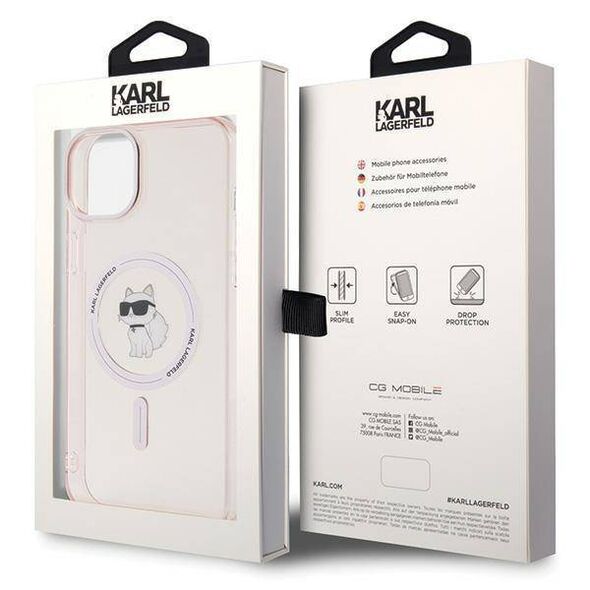 Original Case APPLE IPHONE 15 PLUS Karl Lagerfeld Hardcase IML Choupette MagSafe (KLHMP15MHFCCNOP) pink 3666339162528