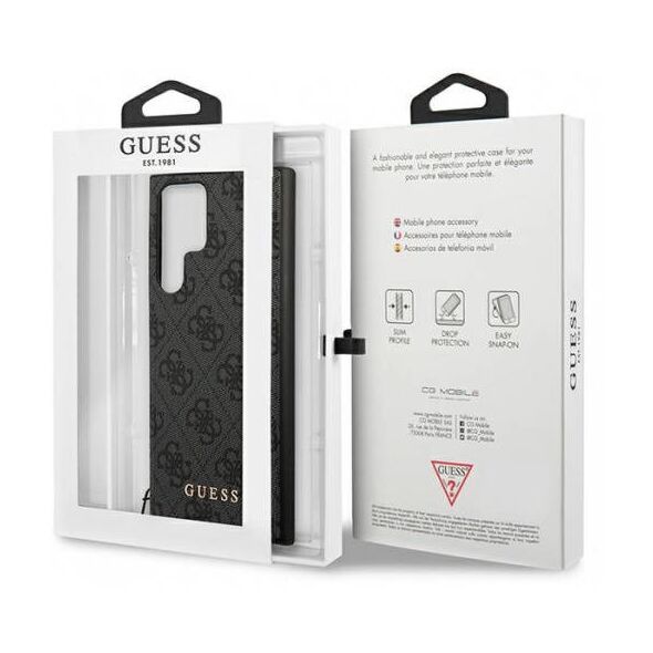 Original Case SAMSUNG GALAXY S23 ULTRA Guess Hardcase 4G Charms Collection (GUHCS23LGF4GGR) gray 3666339115012