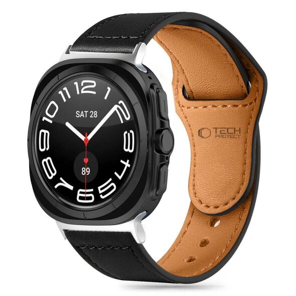 Strap for SAMSUNG GALAXY WATCH ULTRA (47MM) Tech-Protect LeatherFit black 5906302312436