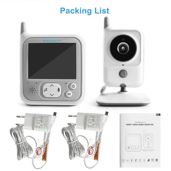 Techsuit Wireless Baby Monitor, Temperature Sensor, LCD Display, Night Vision - Techsuit (VB607) - White 5949419224865 έως 12 άτοκες Δόσεις