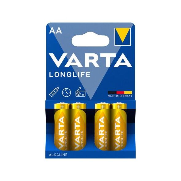 Μπαταρία Alkaline Varta Longlife AA LR06 (4 τεμ.) 4008496525157 4008496525157 έως και 12 άτοκες δόσεις