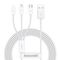 USB cable 3in1 Baseus Superior Series, USB to micro USB / USB-C / Lightning, 3.5A, 1.2m (white) 6953156205536