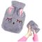 Rubber Hot Water Bottle in Gray Cover 5904161140757