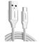 Nickel-plated USB-C cable QC3.0 UGREEN 1.5m (white) 6957303861323