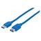 Kabel USB Manhattan USB-A - USB-A 1 m Niebieski (325394)