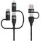 Kabel USB Usams USB-A - USB-C + microUSB + Lightning 2 m Czarny (USA1099)