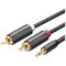 Kabel Ugreen Jack 3.5mm - RCA (Cinch) x2 1m czarny (UGR650BLK)