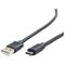 Kabel USB Gembird USB-A - 1 m Czarny (CC-USB2-AMCM-1M)