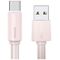 Kabel USB Usams USAMS Kabel USB-C 3A YU Series 1m USB-C/USB-A różowy/pink SJ732USB04 (US-SJ732)