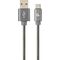 Kabel USB Gembird USB-A - USB-C 1 m Szary (CC-USB2S-AMCM-1M-BG)