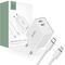 Tech-Protect C35W 2x USB-C PD 35W network charger with USB-C / Lightning cable - white 9319456605587