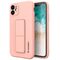 Wozinsky Kickstand Case iPhone 11 Pro pink silicone case with stand