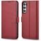 iCarer Haitang Leather Wallet Case Leather Case for Samsung Galaxy S22 + (S22 Plus) Wallet Housing Cover Red (AKSM05RD)