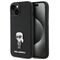 Karl Lagerfeld case for iPhone 15 Plus 6,7&quot; KLHCP15MSMHKNPK black HC SILICONE IKONIK METAL PIN 3666339166007