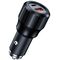 Choetech TC0010 USB-C USB-A PD 63W car charger - black