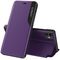 Eco Leather View Case elegant bookcase type case with kickstand for iPhone 13 purple