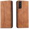 Magnet Fancy Case Case for Samsung Galaxy S22 + (S22 Plus) Pouch Wallet Card Holder Brown