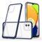 Clear 3in1 case for Samsung Galaxy A03 silicone cover with frame blue