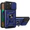 Hybrid Armor Camshield case for iPhone 14 Pro armored case with camera cover blue