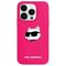 Original Case APPLE IPHONE 15 PRO MAX Karl Lagerfeld Hardcase IML Crossbody Monogram Karl & Choupette Head MagSafe (KLHMP15XSCHPPLF) pink 3666339257439