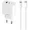 Maxlife MXTC-06-20AC PD QC charger 1x USB-C 1x USB 20W white + USB-C - Lightning cable 20W 5907457738423