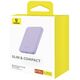 Baseus External Type-C Battery, Wireless Charging, 20W, 5000mAh + Type-C Cable, 30cm - Baseus Mini (P10022107513-00) - Purple 6932172636203 έως 12 άτοκες Δόσεις