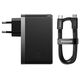 Baseus 3in1 EU Charger, 140W, Type-C Cable, 1m - Baseus GaN5 Pro (CCGP100201) - Black 6932172610227 έως 12 άτοκες Δόσεις