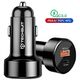 Techsuit Car Charger USB-A QC 3.0 QC 18W, Type-C PD30W - Techsuit Premium (TE-P31) - Black 5949419230064 έως 12 άτοκες Δόσεις