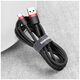 Baseus Cablu USB to Type-C, Fast Charge, 3A, 480Mbps, 0.5m - Baseus Cafule (CATKLF-D91) - Red / Black 6953156278271 έως 12 άτοκες Δόσεις