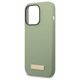 Original Case IPHONE 14 PRO MAX Guess Hard Case Silicone Logo Plate MagSafe green 3666339070496