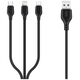 XO cable NB103 3in1 USB - Lightning + USB-C + microUSB 1,0 m 2,1A black 6920680862689