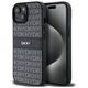 DKNY case for iPhone 15 6,1&quot; DKHCP15SPRTHSLK black HC PU repeat texture pattern w tonal stripe 3666339260392