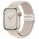 Strap for APPLE WATCH 3 / 4 / 5 / 6 / 7 / 8 / 9 / SE (38 / 40 / 41 MM) Tech-Protect Nylonmag Natural TItanium creamy 5906302312849