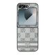 DKNY case for Samsung Galaxy Z Flip6 DK000223 beige Chequered Pattern Printed Stripes 3666339322885