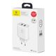 Baseus wall charger Bojure QC 3.0 2 USB white 6953156269439