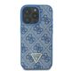 Guess Case for iPhone 16 Pro - Guess Leather Metal Logo Metal Logo Strass Crossbody (GUHCP16LP4TDSCPB) - Blue 3666339328702 έως 12 άτοκες Δόσεις