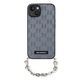 Karl Lagerfeld Case for iPhone 15 / iPhone 14 / iPhone 13 - Karl Lagerfeld Saffiano Monogram Chain (KLHCP14SSACKLHPG) - Silver 3666339122904 έως 12 άτοκες Δόσεις