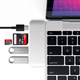 Satechi Type-C USB Pass-through hub for mobile devices USB-C 60W, 2x USB-A, micro/SD card reader silver STH83 879961005610