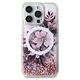 Original Case IPHONE 16 PRO MAX Guess Hardcase Liquid Glitter Flower MagSafe (GUHMP16XLFMWTP) pink 3666339309534