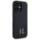 Original Case IPHONE 16 Karl Lagerfeld Hardcase Silicone Shadow Metal Initial MagSafe (KLHMP16SSCMKMPCK) black 3666339317928