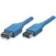 Kabel USB Techly USB-A - USB-A 3 m Niebieski (ICOC-U3-AA-30-EX)