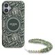 Original Case IPHONE 16 Guess Hardcase IML Flowers Allover Electro With Pearl Strap MagSafe green 3666339299606