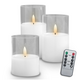 Decorational LED Candle set 3 pcs. white glass + remote 5902270790429