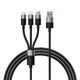 Baseus StarSpeed USB-A/microUSB - Lightning - USB-C Cable 3.5A 0.6m (black)