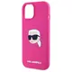 Karl Lagerfeld KLHMP15SSKHPPLF Apple iPhone 15 hardcase Silicone Karl Head Print MagSafe fuschia